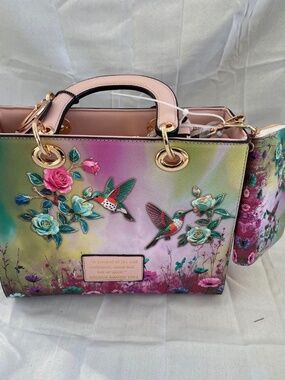 Pink Hummingbird purse with wallet